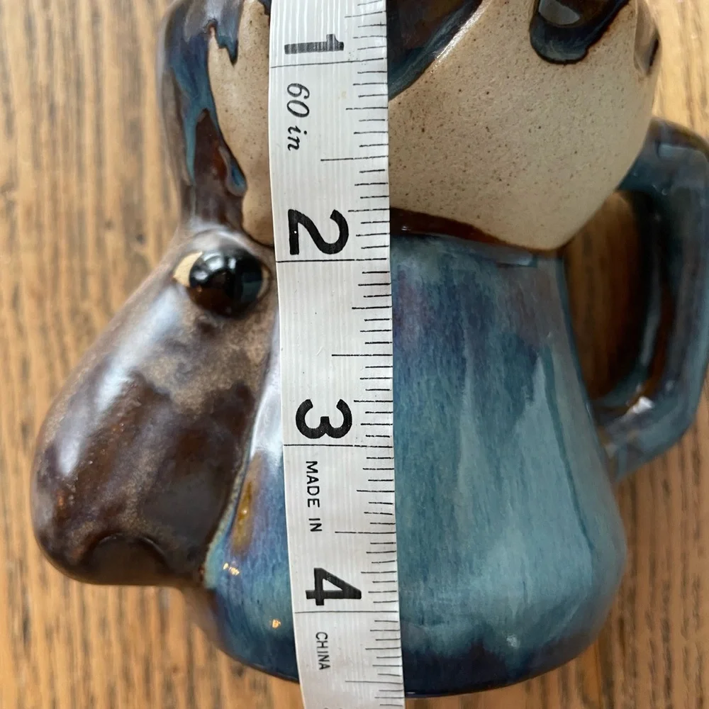 Moose Stoneware Pottery Mug Hand Painted RAD Design Birchstone Studios Maine USA - Picture 8 of 9
